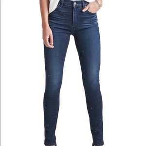 Hudson Barbara Super Skinny Zinc Studded High Rise Jeans Size 32